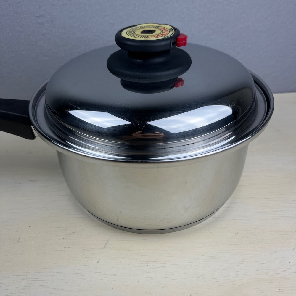 Maxam 3 Qt Pot Sauce Pan Steam Control T304 Surgical Stainless Steel 9 Element